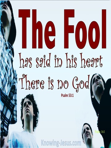 Psalm 53:1 The Fool Has Said There Is No God (red)